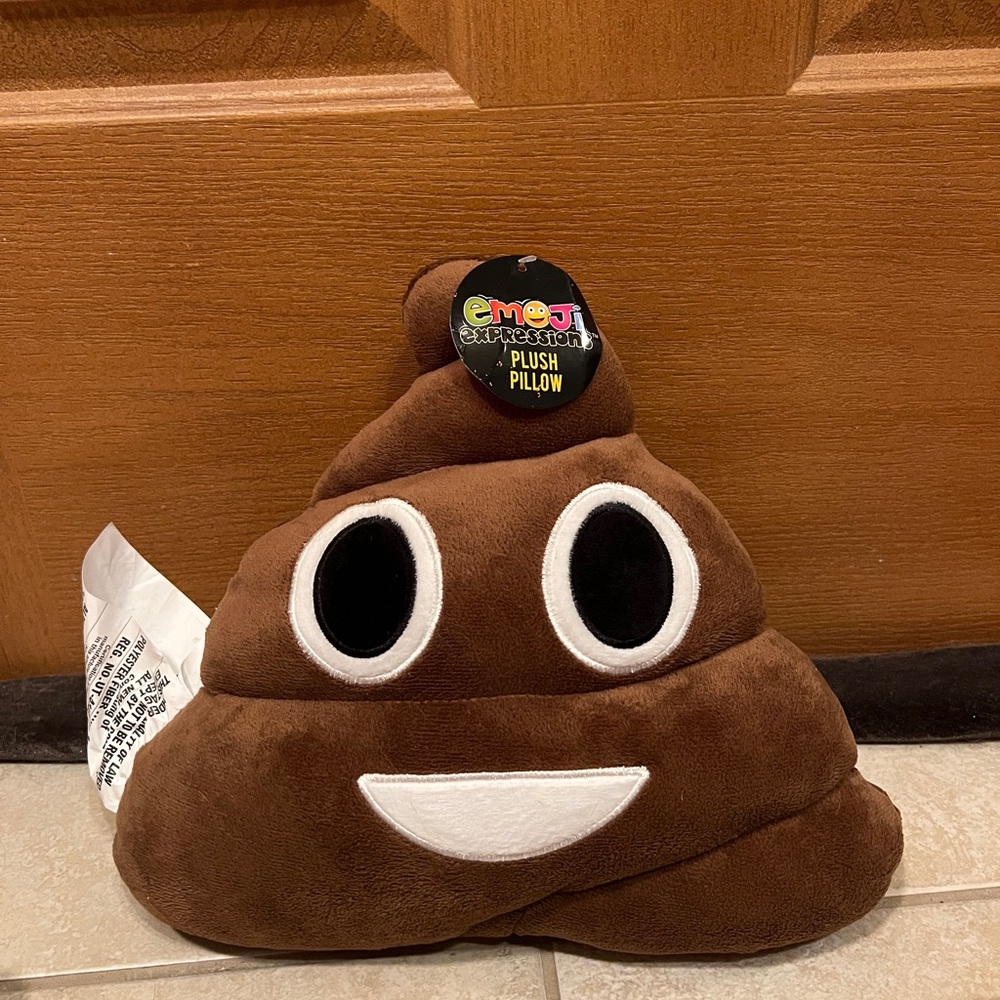 New Pile of Poop Funny Novelty Prank Emoji Emoticon Plush Throw Pillow.